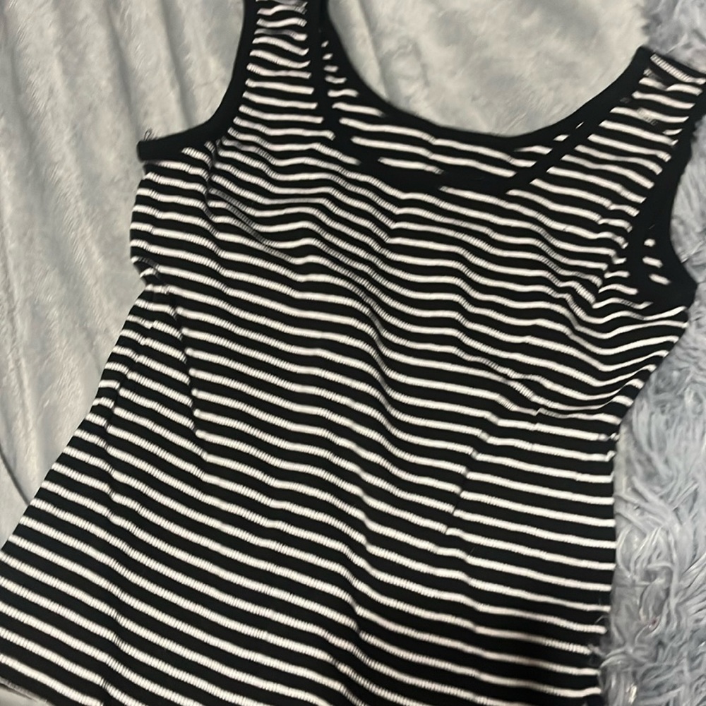 black & white striped tank top